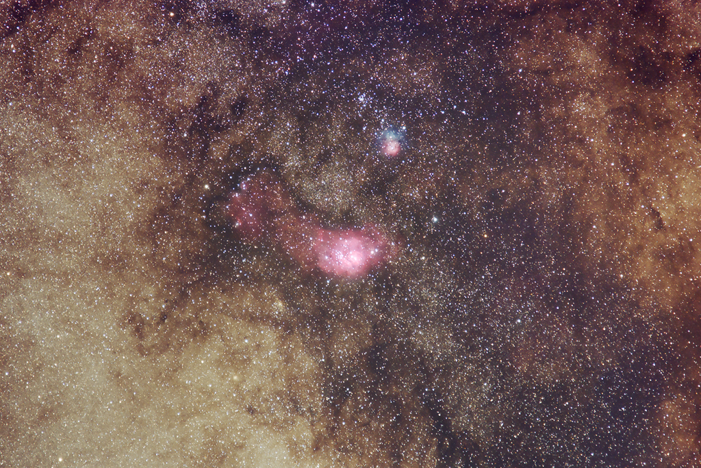 M8 and M20 with a 105mm lens and Canon 60Da. Click for a larger version.